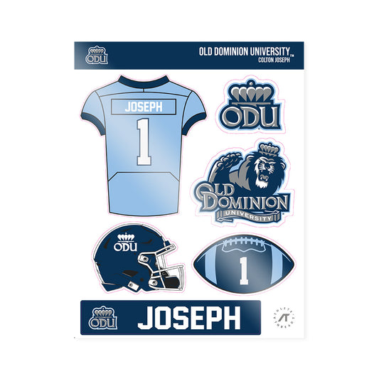 Old Dominion - NCAA Football : Colton Joseph - Sticker Sheet-0