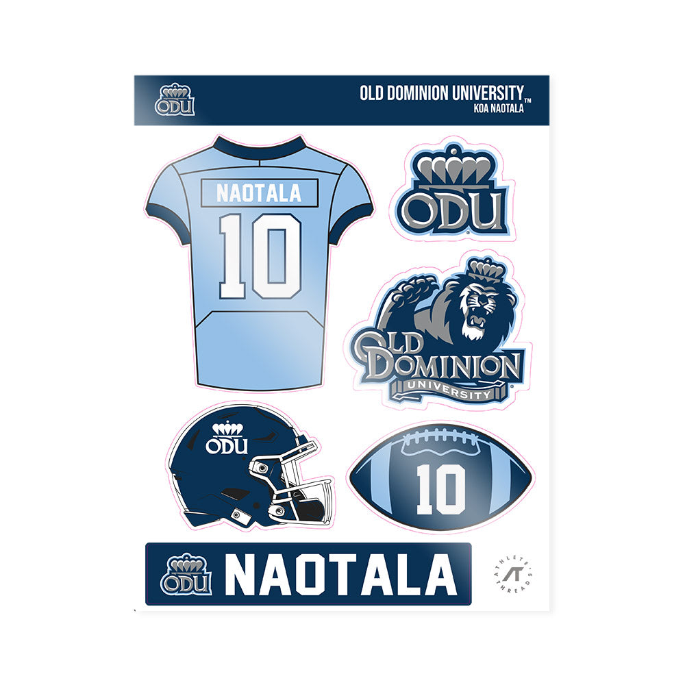 Old Dominion - NCAA Football : Koa Naotala - Sticker Sheet-0