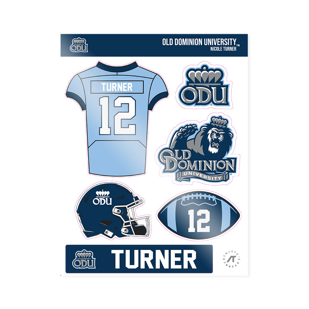 Old Dominion - NCAA Football : NICOLE TURNER - Sticker Sheet-0