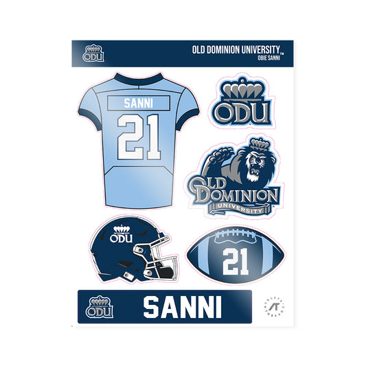 Old Dominion - NCAA Football : Obie Sanni - Sticker Sheet-0