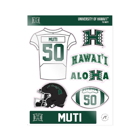 Hawaii - NCAA Football : Tui Muti - Sticker Sheet-0