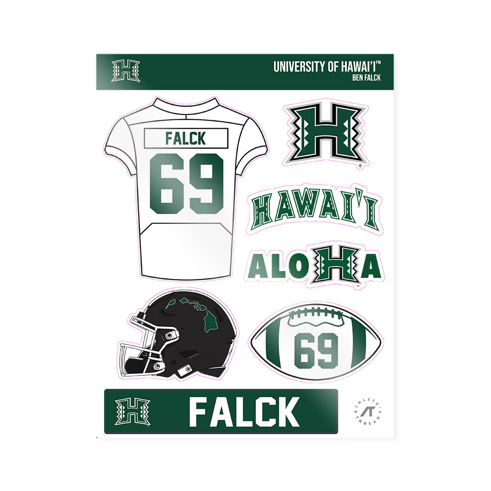 Hawaii - NCAA Football : Ben Falck - Sticker Sheet-0