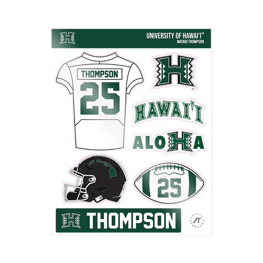 Hawaii - NCAA Football : Matagi Thompson - Sticker Sheet-0