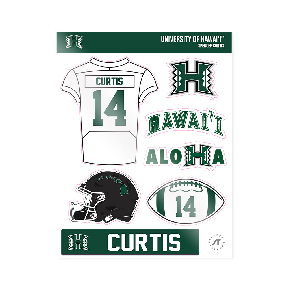 Hawaii - NCAA Football : Spencer Curtis - Sticker Sheet-0