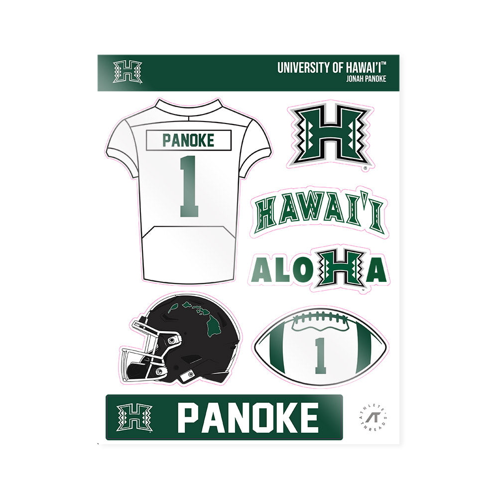 Hawaii - NCAA Football : Jonah Panoke - Sticker Sheet-0