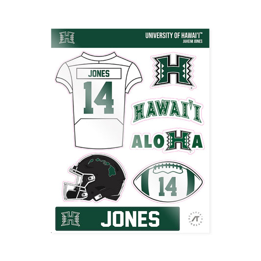 Hawaii - NCAA Football : Jaheim Jones - Sticker Sheet-0