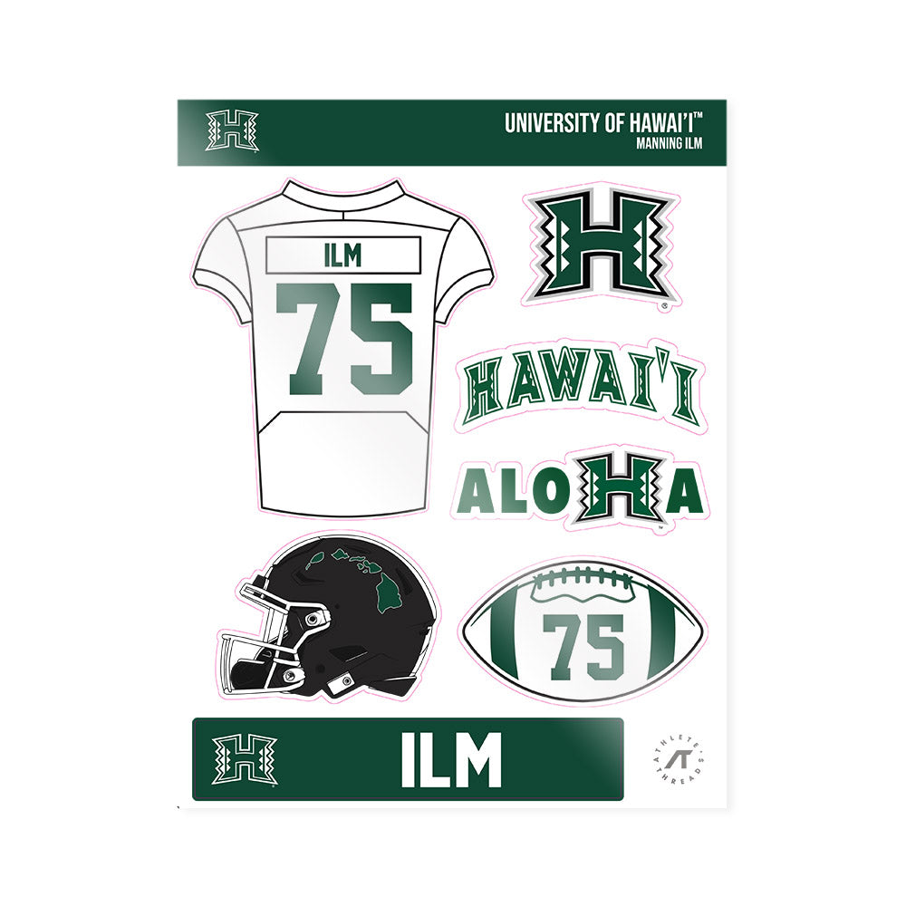 Hawaii - NCAA Football : Manning Ilm - Sticker Sheet-0