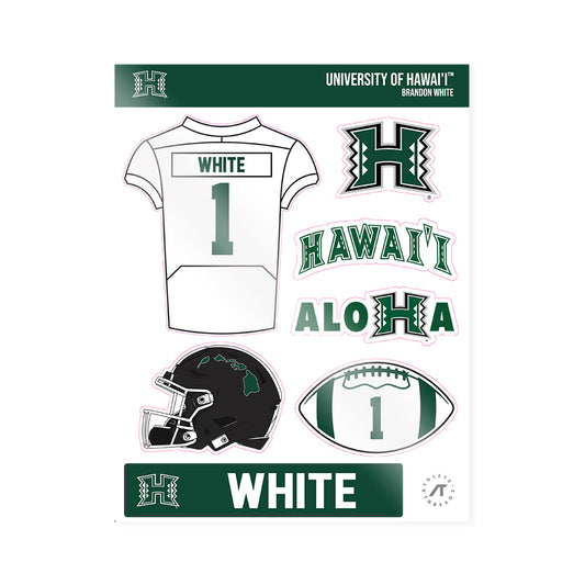 Hawaii - NCAA Football : Brandon White - Sticker Sheet-0