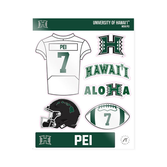 Hawaii - NCAA Football : Meki Pei - Sticker Sheet-0