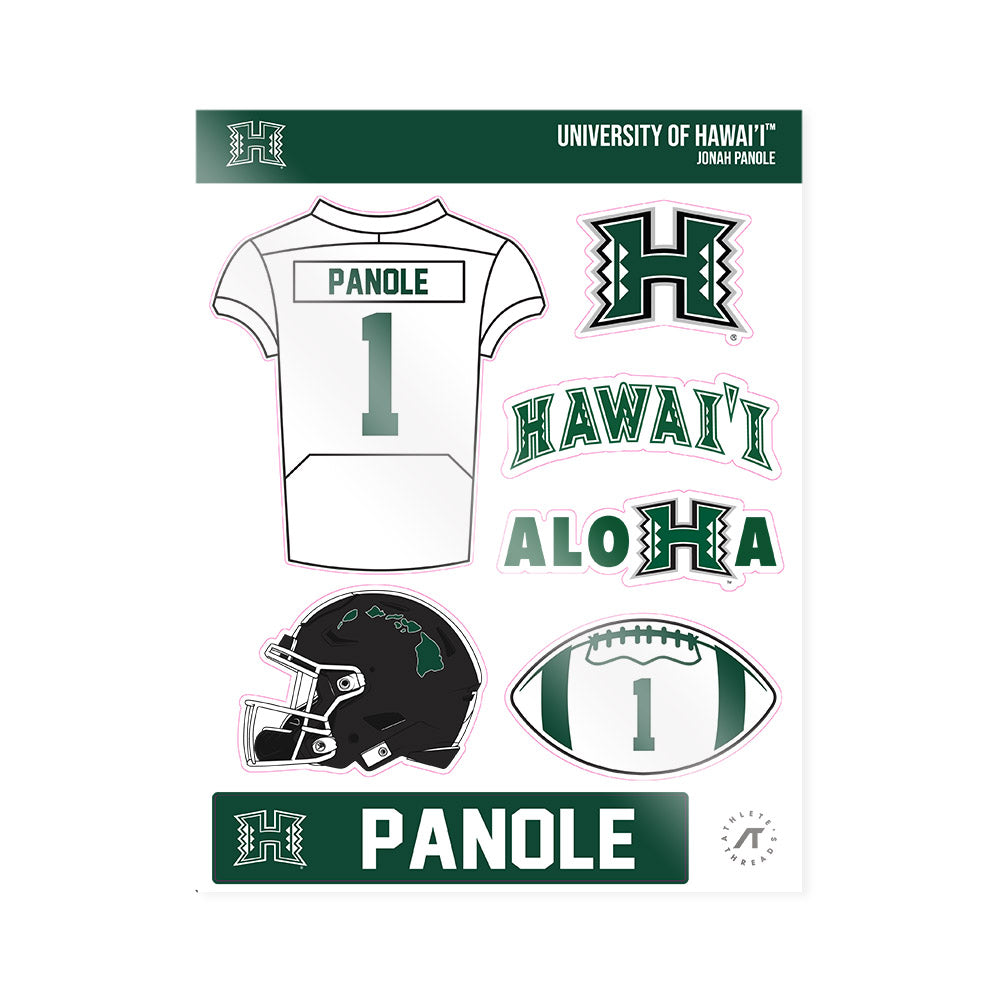 Hawaii - NCAA Football : Jonah Panole - Sticker Sheet-0