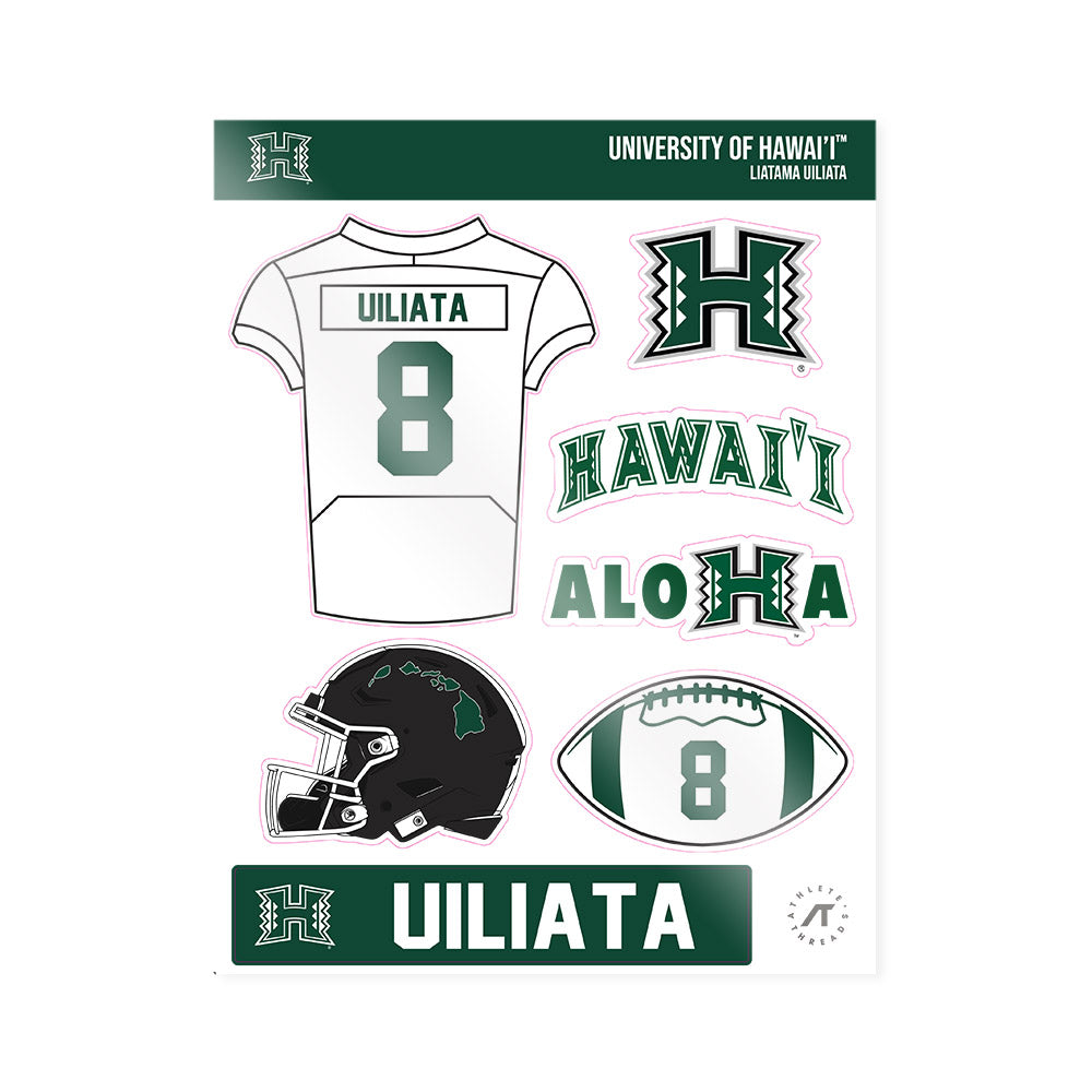 Hawaii - NCAA Football : Liatama Uiliata - Sticker Sheet-0