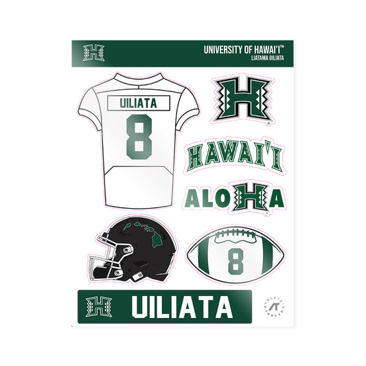 Hawaii - NCAA Football : Liatama Uiliata - Sticker Sheet-0