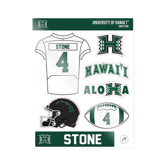 Hawaii - NCAA Football : Cam Stone - Sticker Sheet-0