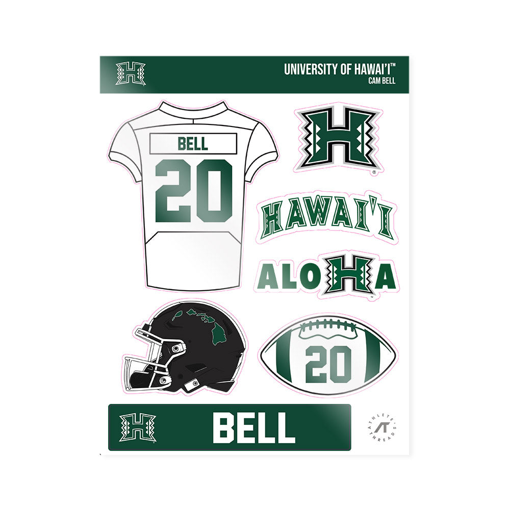 Hawaii - NCAA Football : Cam Bell - Sticker Sheet-0