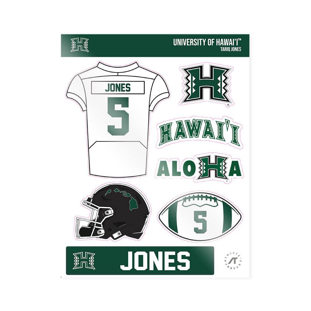 Hawaii - NCAA Football : Tariq Jones - Sticker Sheet-0