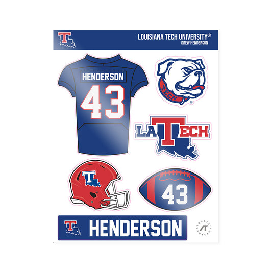 LA Tech - NCAA Football : Drew Henderson - Sticker Sheet-0