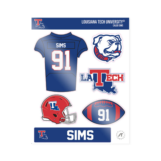 LA Tech - NCAA Football : Caleb Sims - Sticker Sheet-0