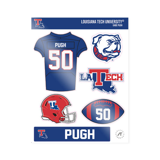 LA Tech - NCAA Football : Gabe Pugh - Sticker Sheet-0