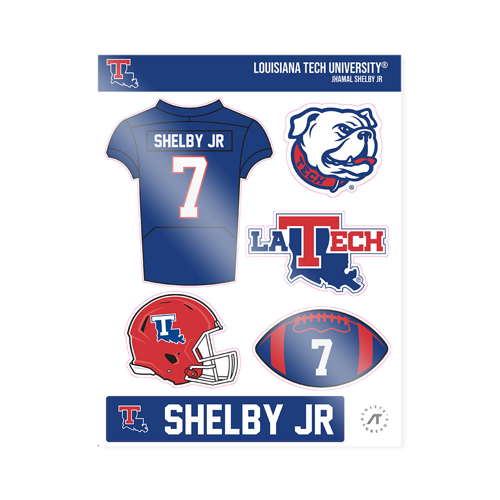 LA Tech - NCAA Football : Jhamal Shelby Jr - Sticker Sheet-0