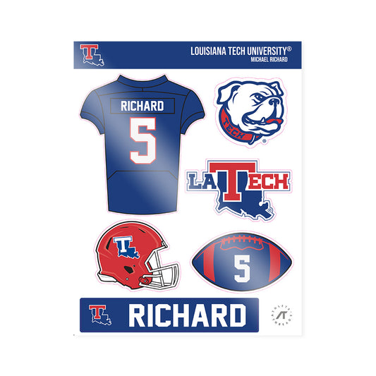 LA Tech - NCAA Football : Michael Richard - Sticker Sheet-0