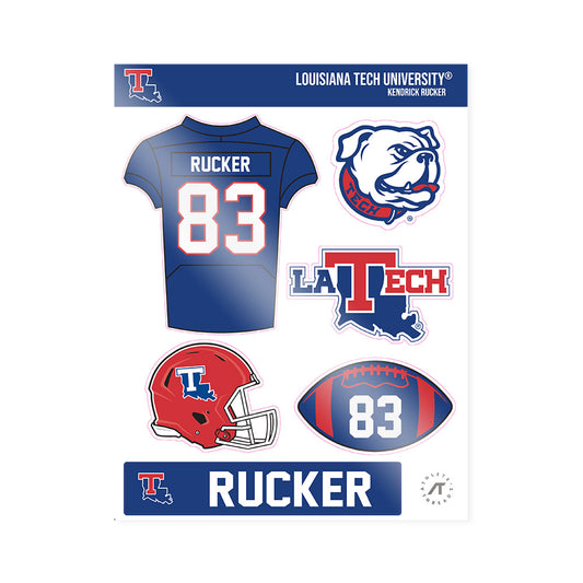 LA Tech - NCAA Football : Kendrick Rucker - Sticker Sheet-0