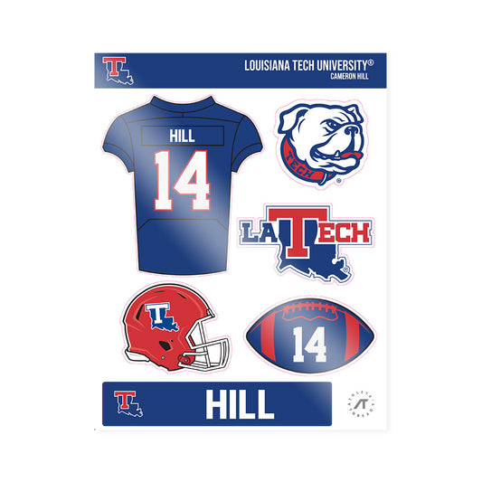 LA Tech - NCAA Football : Cameron Hill - Sticker Sheet-0