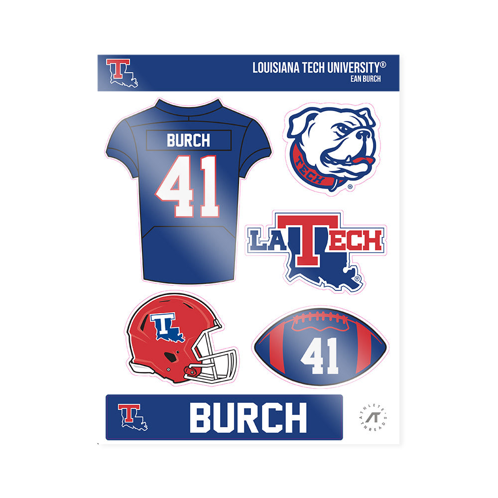 LA Tech - NCAA Football : Ean Burch - Sticker Sheet-0