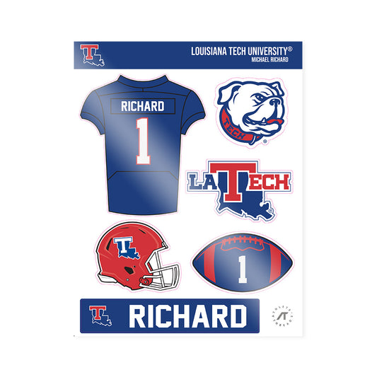 LA Tech - NCAA Football : Michael Richard - Sticker Sheet-0