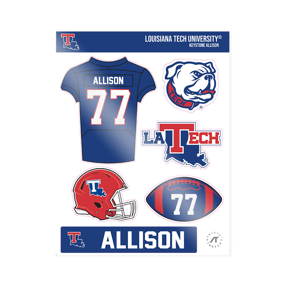 LA Tech - NCAA Football : Keystone Allison - Sticker Sheet-0