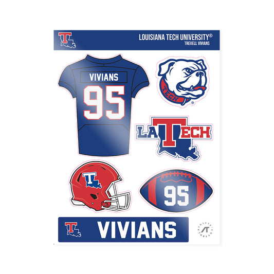 LA Tech - NCAA Football : Trevell Vivians - Sticker Sheet-0