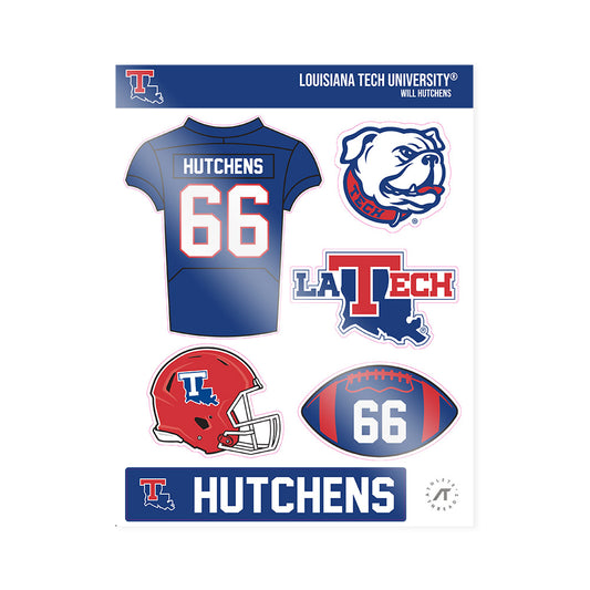 LA Tech - NCAA Football : Will Hutchens - Sticker Sheet-0