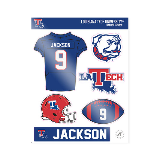 LA Tech - NCAA Football : Marlion Jackson - Sticker Sheet-0