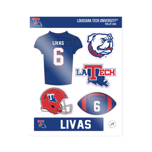 LA Tech - NCAA Football Legends : Phillip Livas - Sticker Sheet-0
