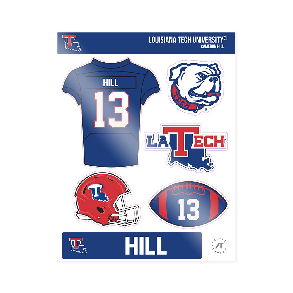 LA Tech - NCAA Football : Cameron Hill - Sticker Sheet-0