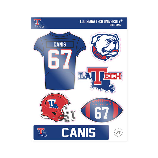 LA Tech - NCAA Football : Brett Canis - Sticker Sheet-0