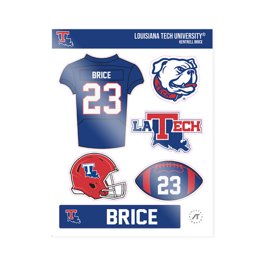 LA Tech - NCAA Football Legends : Kentrell Brice - Sticker Sheet-0