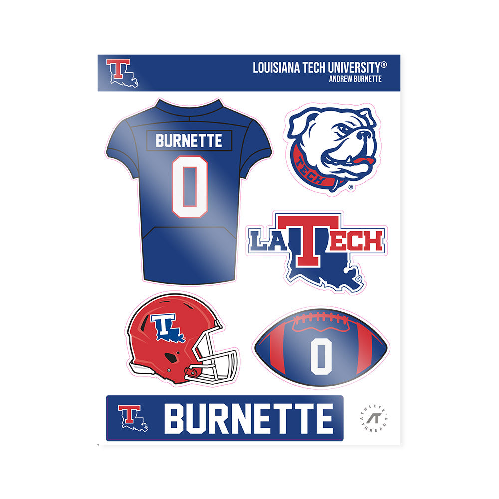 LA Tech - NCAA Football : Andrew Burnette - Sticker Sheet-0