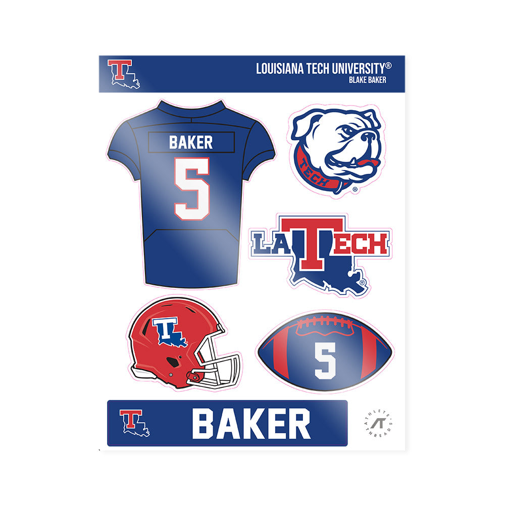 LA Tech - NCAA Football : Blake Baker - Sticker Sheet-0