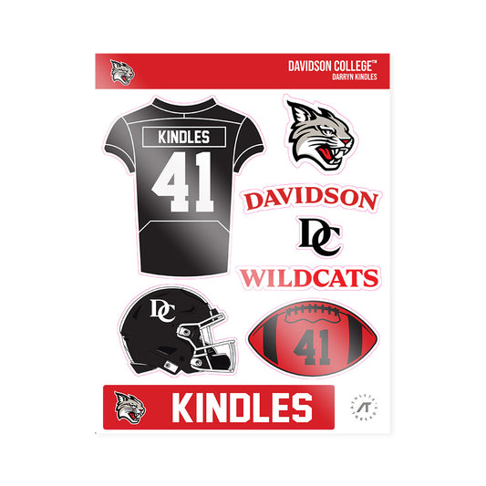 Davidson - NCAA Football : Darryn Kindles - Sticker Sheet-0