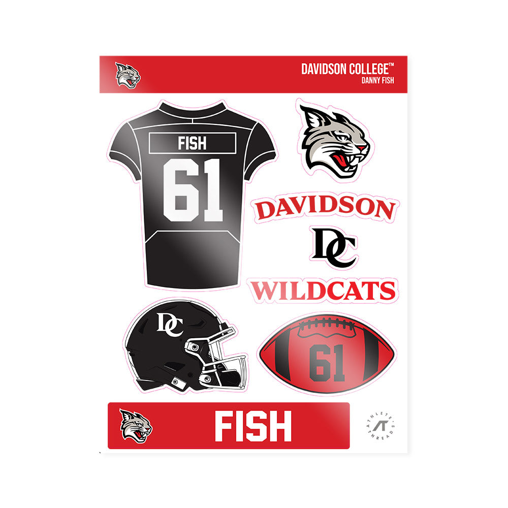 Davidson - NCAA Football : Danny Fish - Sticker Sheet-0