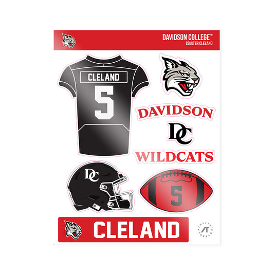 Davidson - NCAA Football : Coulter Cleland - Sticker Sheet-0