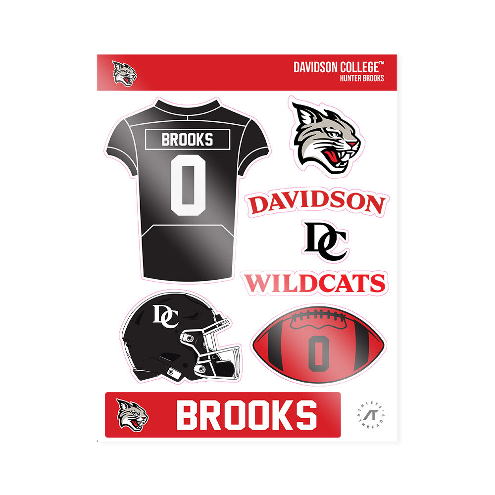 Davidson - NCAA Football : Hunter Brooks - Sticker Sheet-0