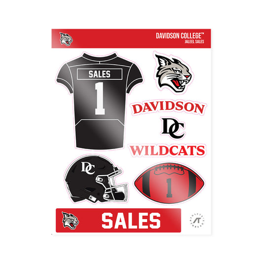 Davidson - NCAA Football : Jaleel Sales - Sticker Sheet-0