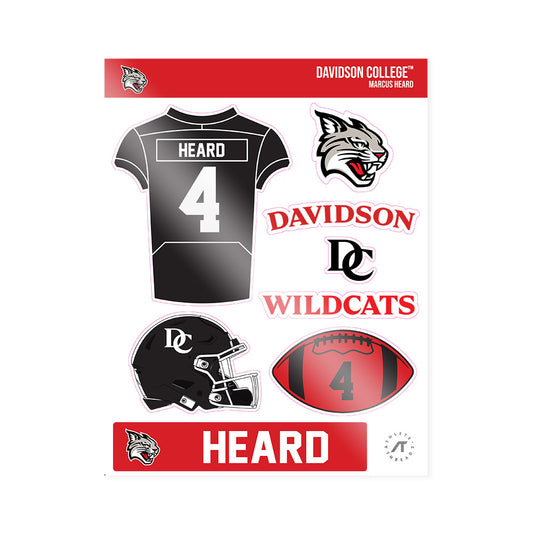 Davidson - NCAA Football : Marcus Heard - Sticker Sheet-0