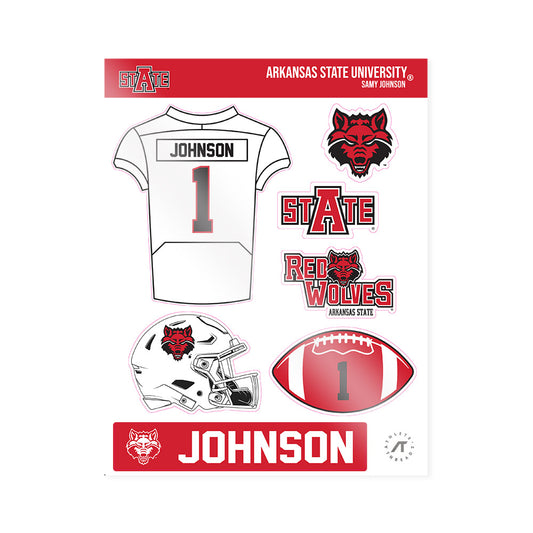 Arkansas State - NCAA Football : Samy Johnson - Sticker Sheet-0