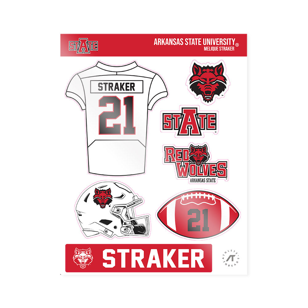 Arkansas State - NCAA Football : Melique Straker - Sticker Sheet-0