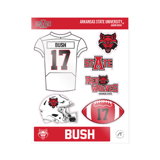 Arkansas State - NCAA Football : Jabari Bush - Sticker Sheet-0