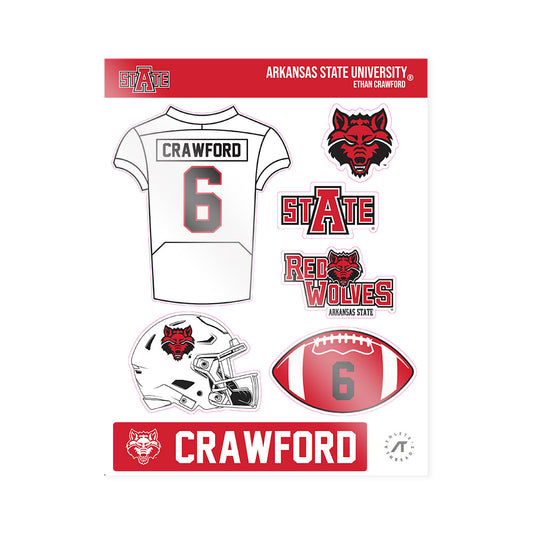 Arkansas State - NCAA Football : Ethan Crawford - Sticker Sheet-0