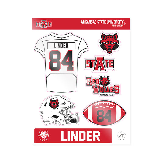 Arkansas State - NCAA Football : Reed Linder - Sticker Sheet-0