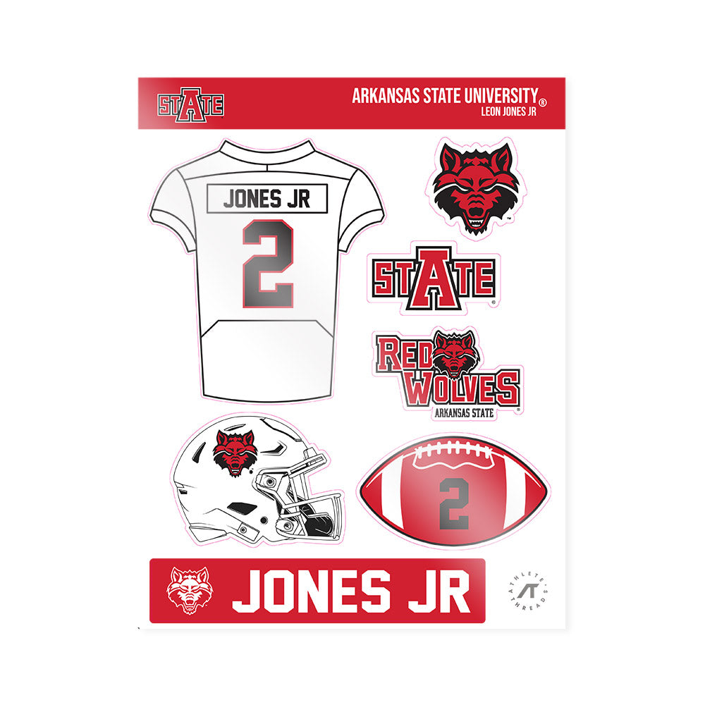 Arkansas State - NCAA Football : Leon Jones Jr - Sticker Sheet-0